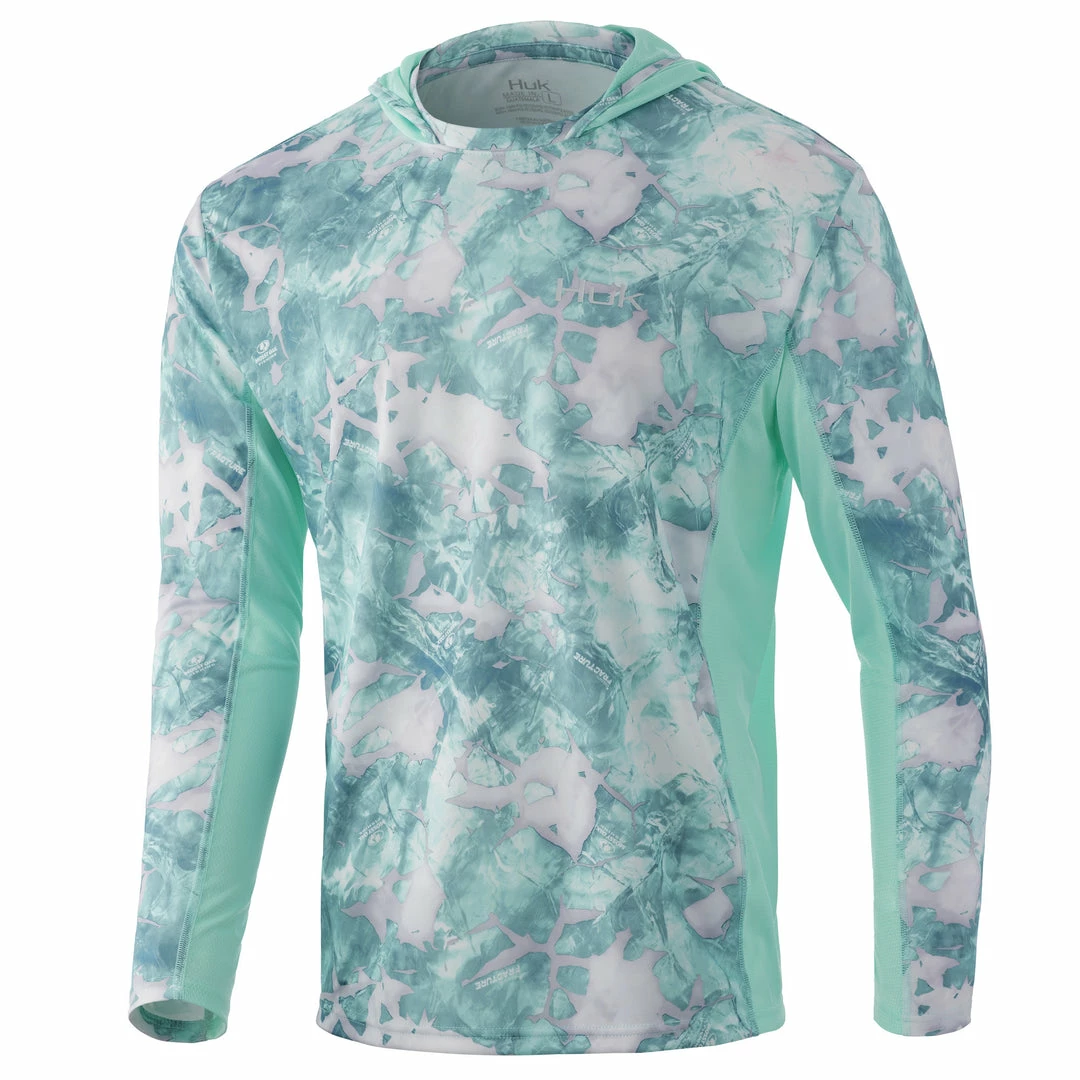 Mens Huk Icon X Mossy Oak Fracture Hoodie