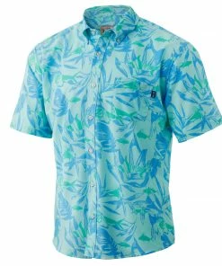 Mens Huk Kona Ocean Palm Button-Down