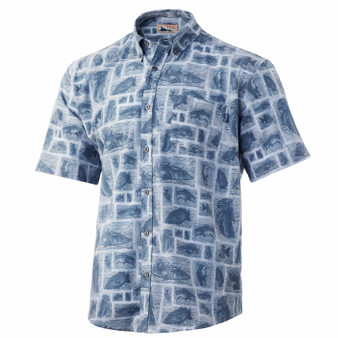 Huk Kona Stamped Button-Down Mens