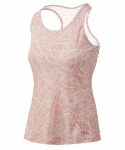 Huk Womens Pursuit Linear Leaf Tank