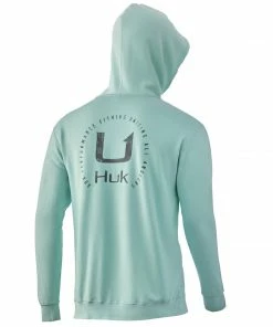 Mens Huk Camo Fill Logo Cotton Hoodie