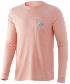 Huk And Bars Long Sleeve Pocket Tee Mens